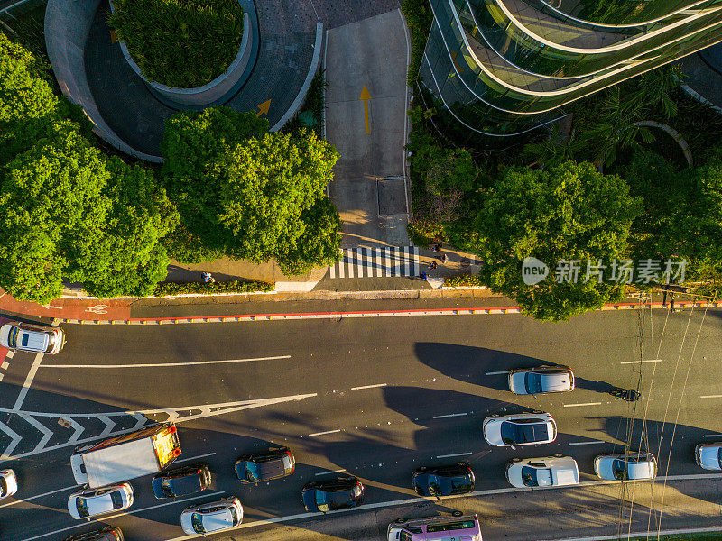 在<s:1>圣保罗大街上行驶的汽车